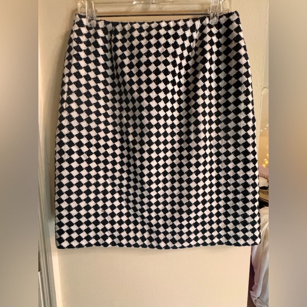 Cato Black and White Checkered Women's Skirt